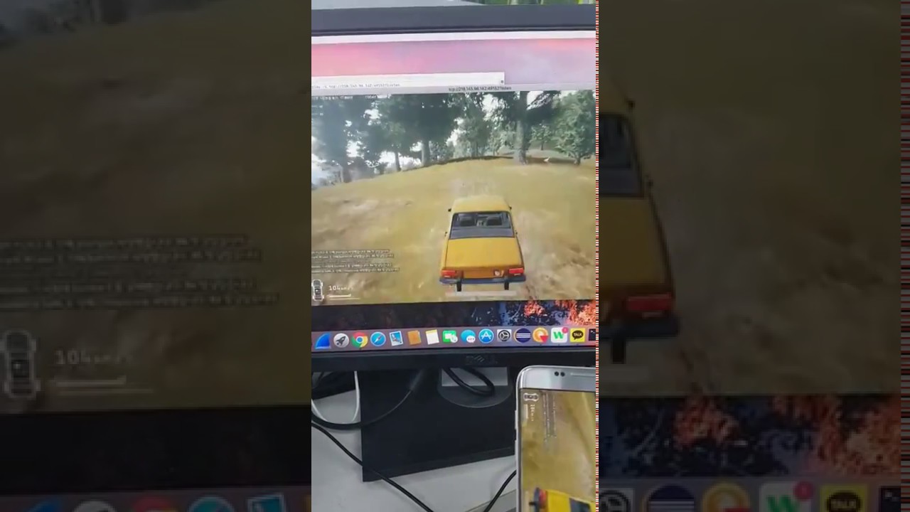 A mobile game mirrored from an Android phone to a computer in the original project demo